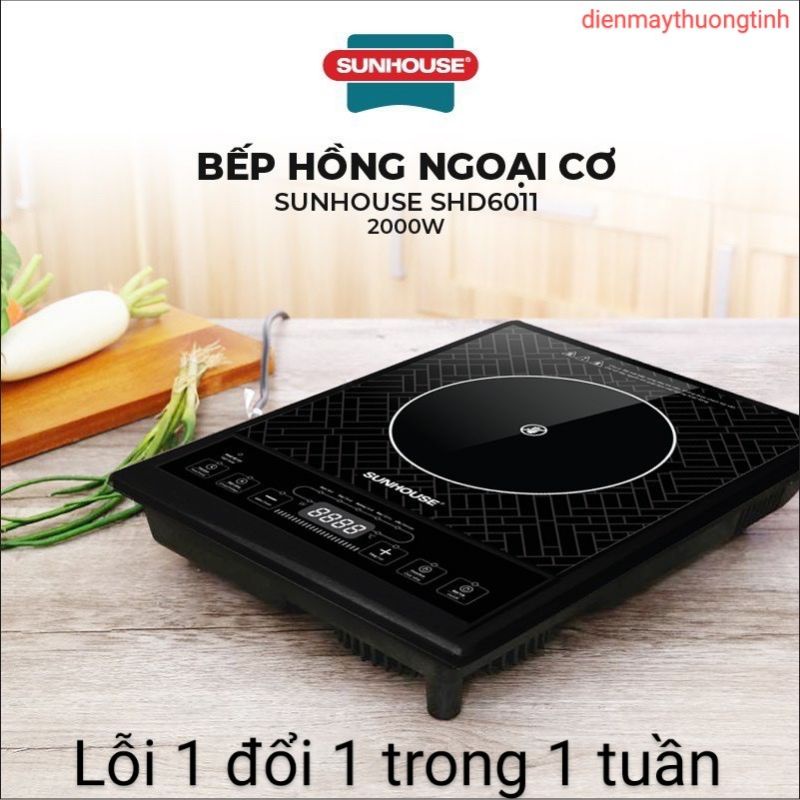 Bếp hồng ngoại cơ Sunhouse 6011 công suất 2000W hàng chính hãng giá rẻ(bao lỗi 1đổi 1)