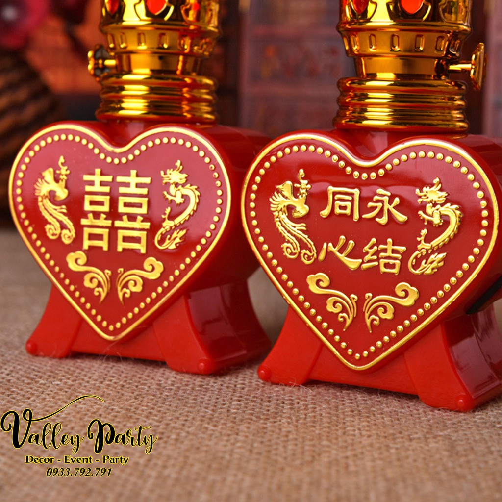 Đôi đèn dầu thờ bằng Pin trang trí gia tiên, đám cưới