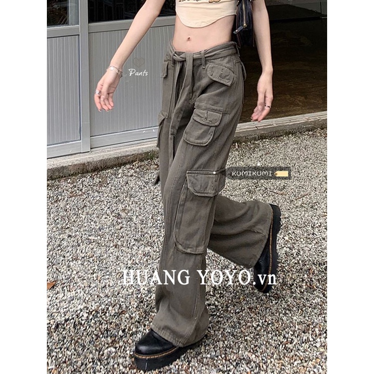 Quần jeans Nữ Ống Rộng Phong Cách Thời Trang Hàn Quốc