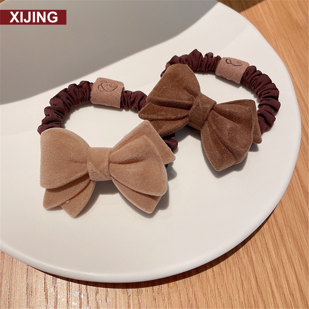 【COD】Dây Cột Tóc Đính Nơ Và Trái Tim Dễ Thương Cho Nữ
