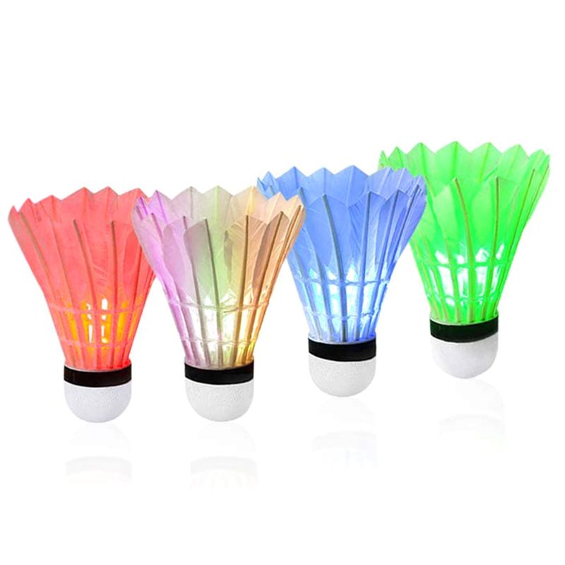 QQ Bộ 6 Quả Cầu Lông Có Đèn LED Phát Sáng Trong Bóng Tối