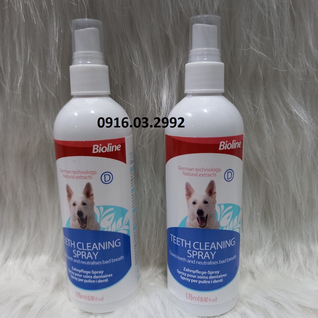 [Mã PET50K giảm Giảm 10% - Tối đa 50K đơn từ 250K] Xịt thơm miệng chó mèo Bioline 175ml