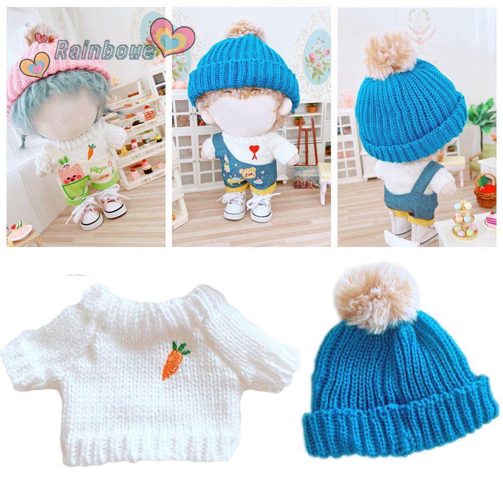 Thú nhồi bông hình vịt đội mũ len mini 20cm DIY