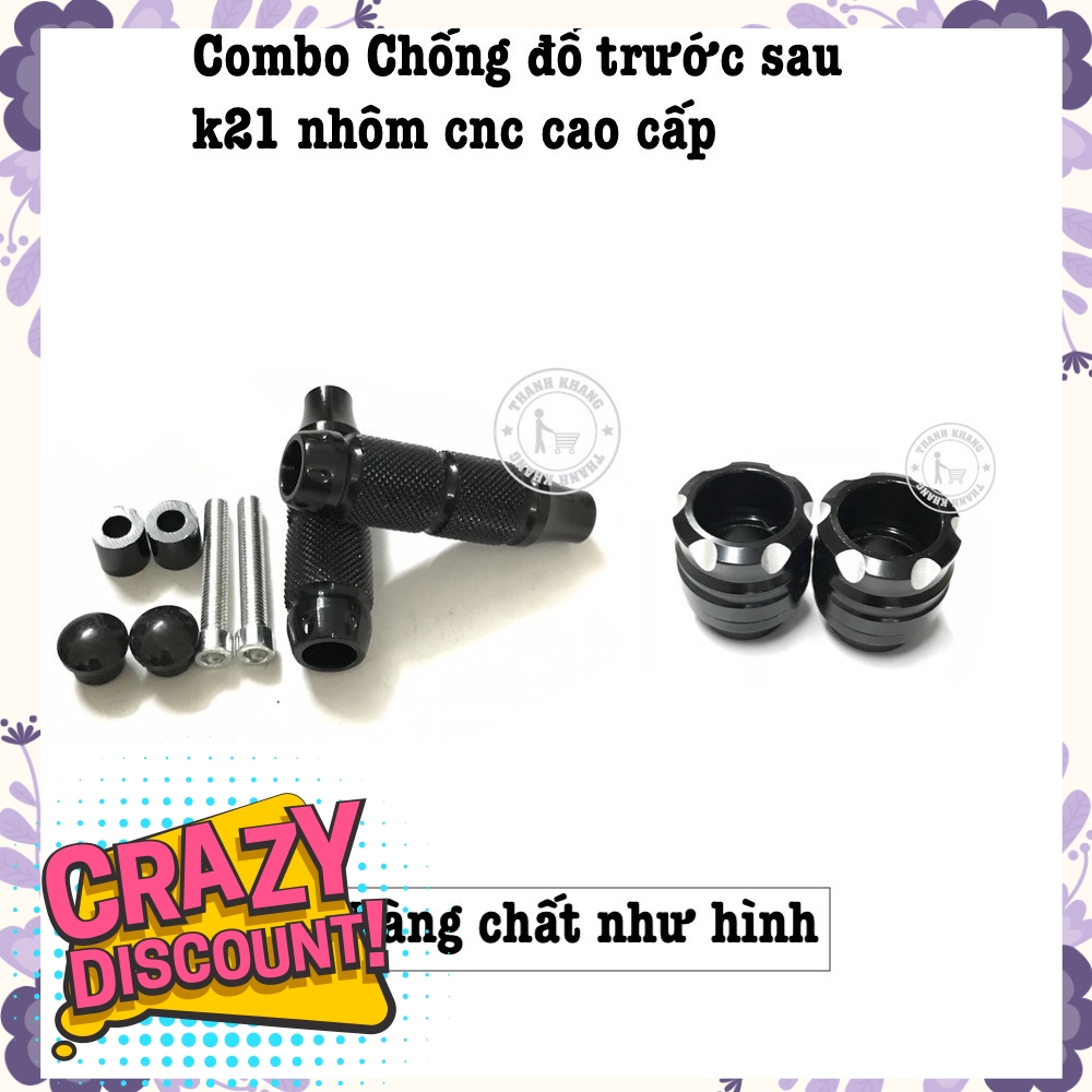 Combo chống đổ trước sau k21 màu đen thanh khang 006001402 006001356