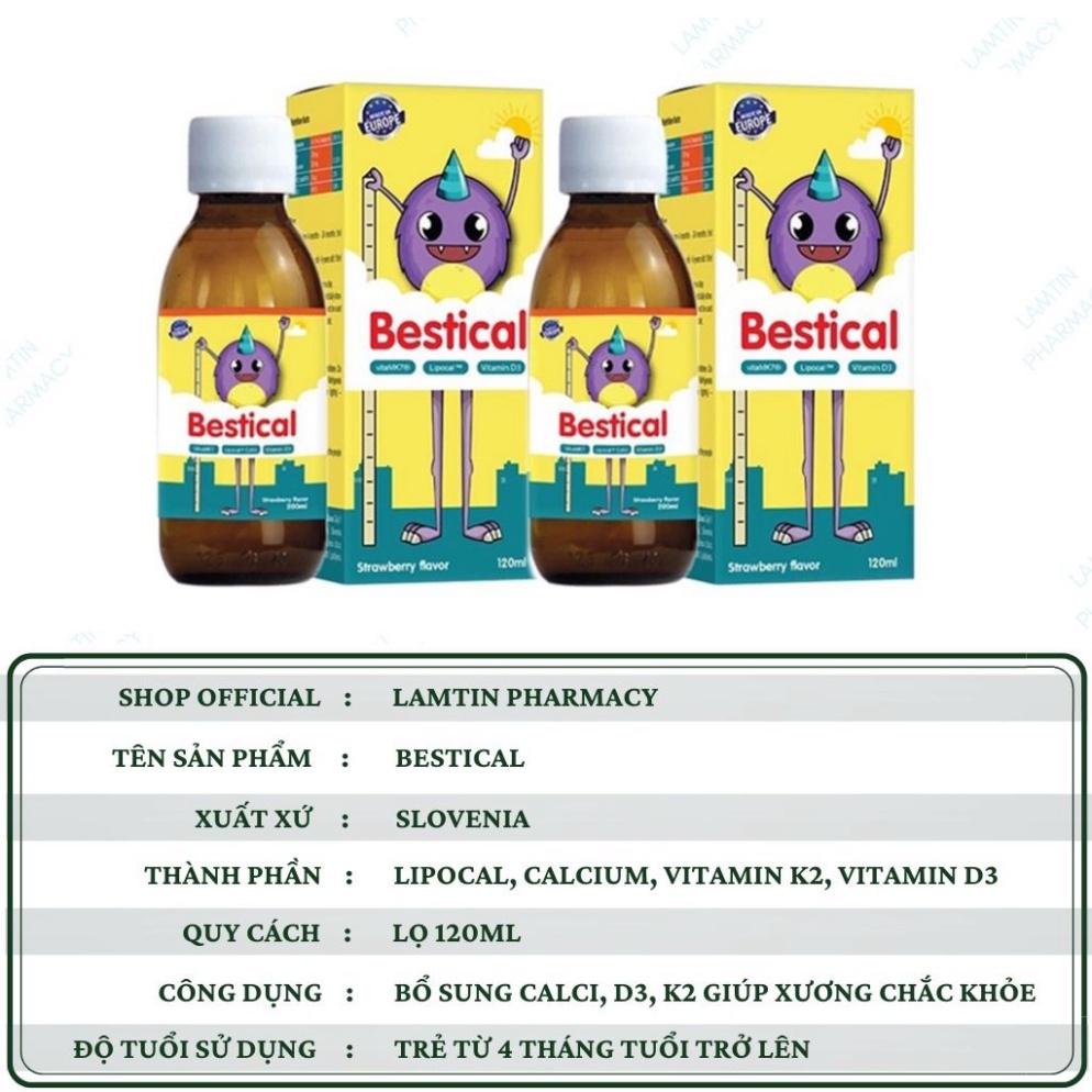 [Chính Hãng]  Bestical bổ sung Canxi vitamin d3 k2 giúp xương răng chắc khỏe, tăng