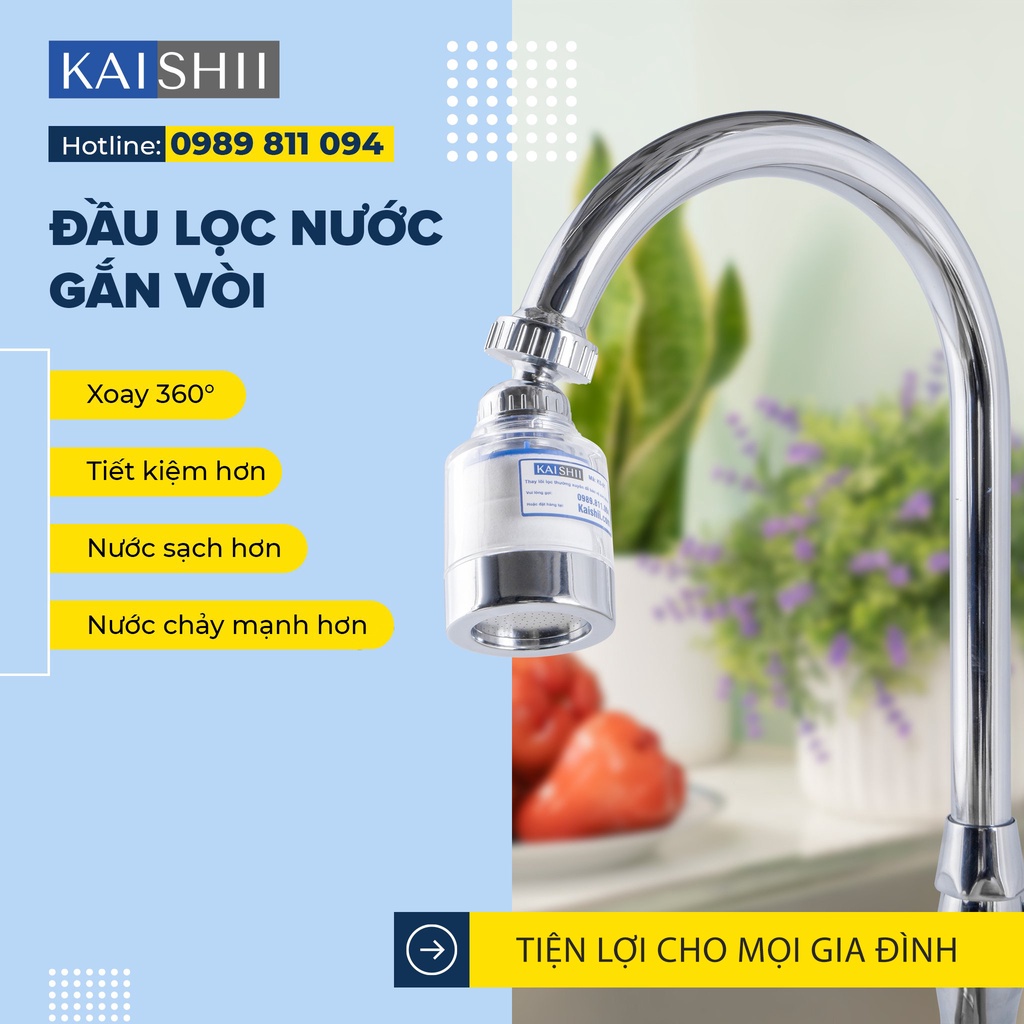 Bộ vòi lọc nước Kaishii KS02 và Combo 7 lõi lọc