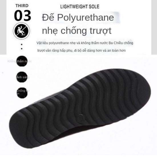 Giày mẹ bệt đế mềm, giày da bà chống trơn trượt thoải mái cho người trung niên và cao tuổi HUH