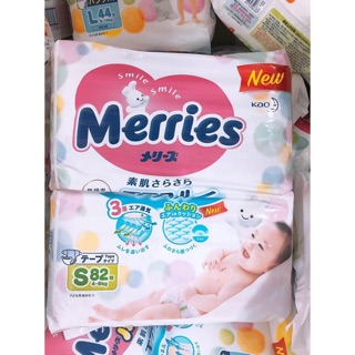 Tã bỉm dán merries nội địa size m m64/ l m58/ s m82/ l m45/ xl m 38/ m m58+6/ xl m38+6/