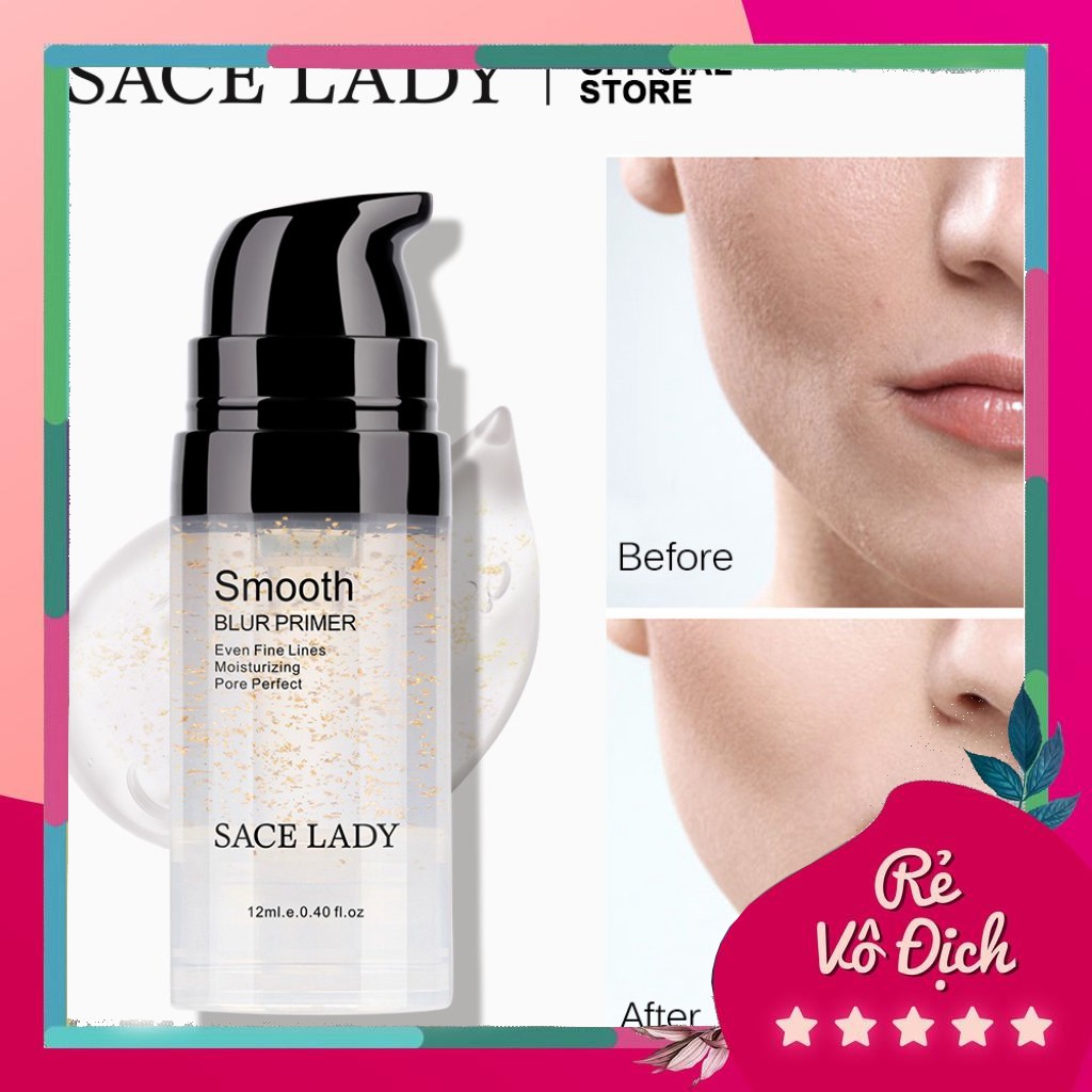 ( HOT NEW ) Set kem lót trang điểm + kem nền dạng lỏng SACE LADY kèm mút xốp chất lượng cao b225 | BigBuy360 - bigbuy360.vn
