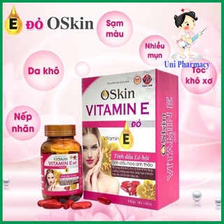 Vitamin E Đỏ Oskin-Giúp hạn chế lão hóa da, hỗ trợ làm đẹp da, chống lão hóa da, nhăn da, khô da, sạm da