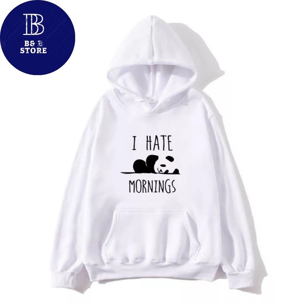ÁO KHOÁC HOODIE I HATE MORNING FORM RỘNG NAM NỮ ĐỀU MẶC ĐƯỢC