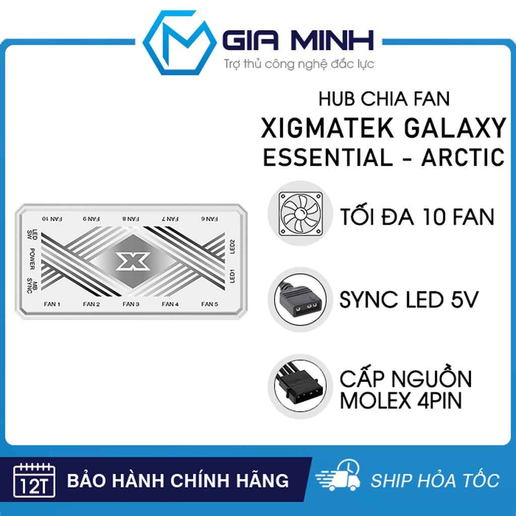 Bộ 3 Quạt Tản Nhiệt Xigmatek GALAXY III ESSENTIAL Arctic White BX120 - Hub Chia Quạt + Remote - Bảo Hành 12 Tháng