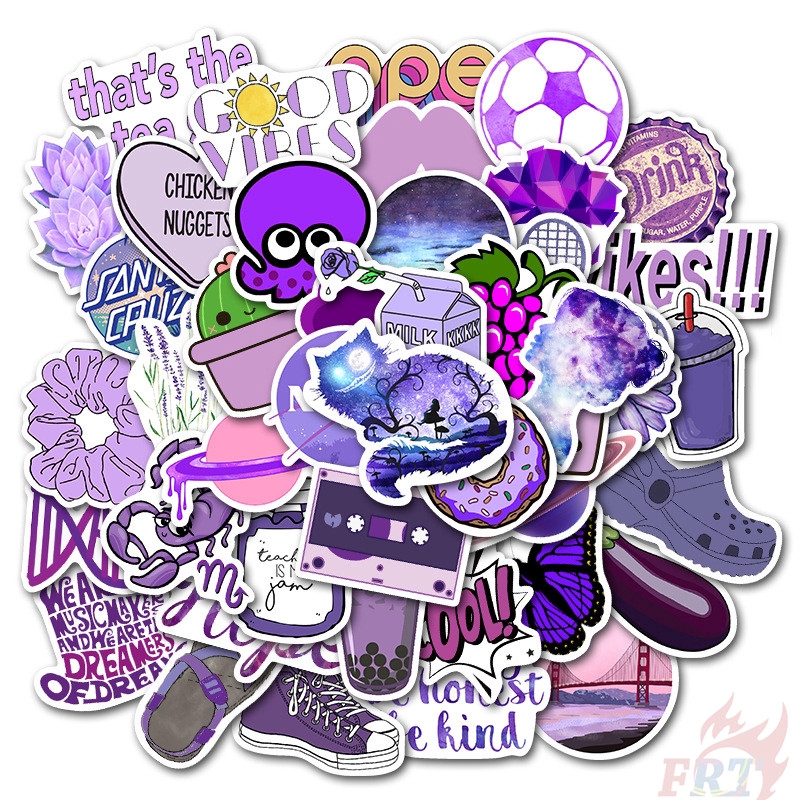 ❉ Ins Purple Romantic Series 01 Stickers ❉ 50Pcs/Set DIY Fashion Mixed Luggage Laptop Skateboard Doodle Decals Stickers