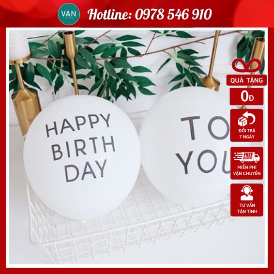 Combo 2 Bóng Bay Chữ Happy birthday to you Trang Trí Sinh Nhật, Tiệc Kỷ Niệm