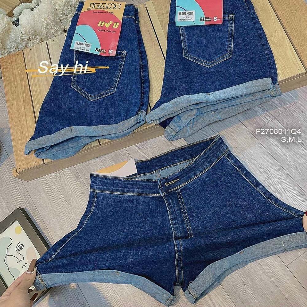 Quần short jean lật lai lưng cao hàng đẹp!