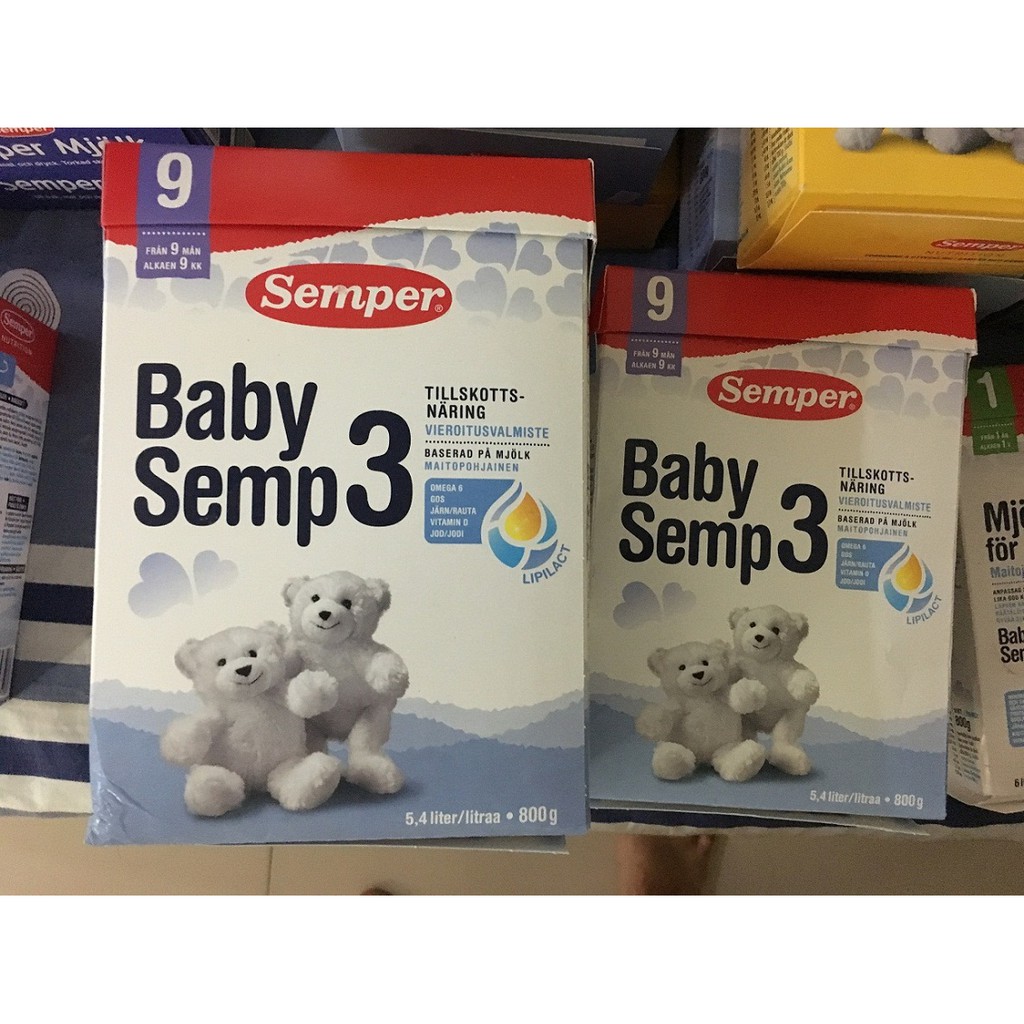 Sữa bột Semper Thụy Điển 800g từ số 1-4 ✈️