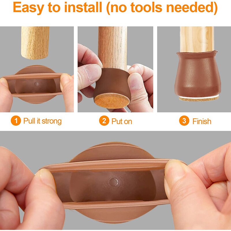 Bộ 16 / 24 / 32 Miếng silicone Bọc Bảo Vệ Chân Bàn Ghế Chống Trượt Tiện Dụng