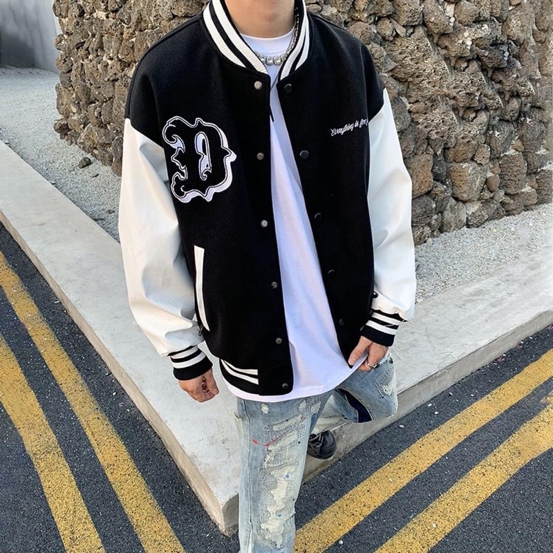 Áo VARSITY JACKET BOMBER BÀN TAY LỬA - ÁO KHOÁC NỈ BÀN TAY LỬA