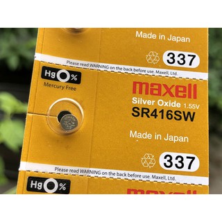Pin cúc áo maxell silver oxide 337 sr416sw 1.55v