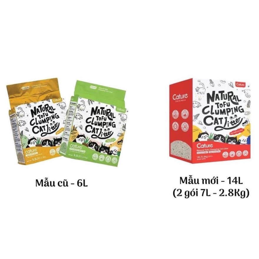 Cát Đậu Nành Vệ Sinh Cho Mèo - CATURE 7L | Có thể xả bồn cầu |Tofu