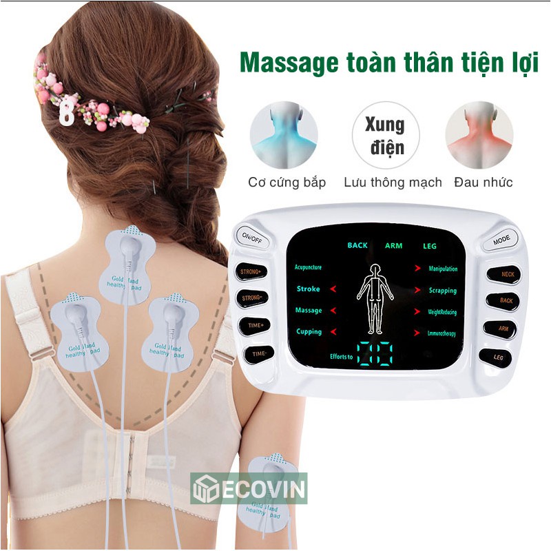 Máy Xung Điện,Máy  Massage Xung Điện Trị Liệu,_BH 24THÁNG. Máy Mát Xa 8 Miếng Dán YTK - 309B