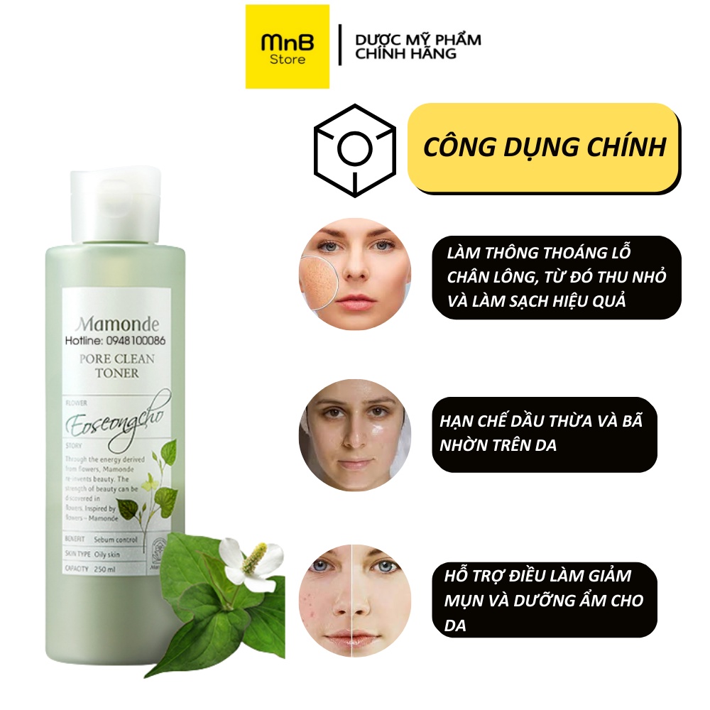 Nước hoa hồng Mamonde Toner diếp cá làm sạch sâu cho da dầu mụn nhạy cảm 250ml | BigBuy360 - bigbuy360.vn