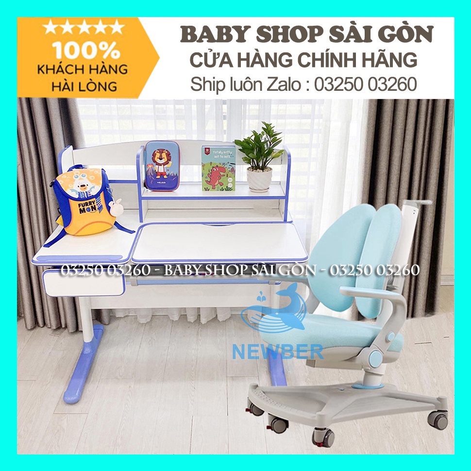 Bộ bàn ghế chống gù Hàn Quốc Newber 610 cao cấp cho học sinh 110cm, điều chỉnh tư thế ngồi chuẩn cho bé