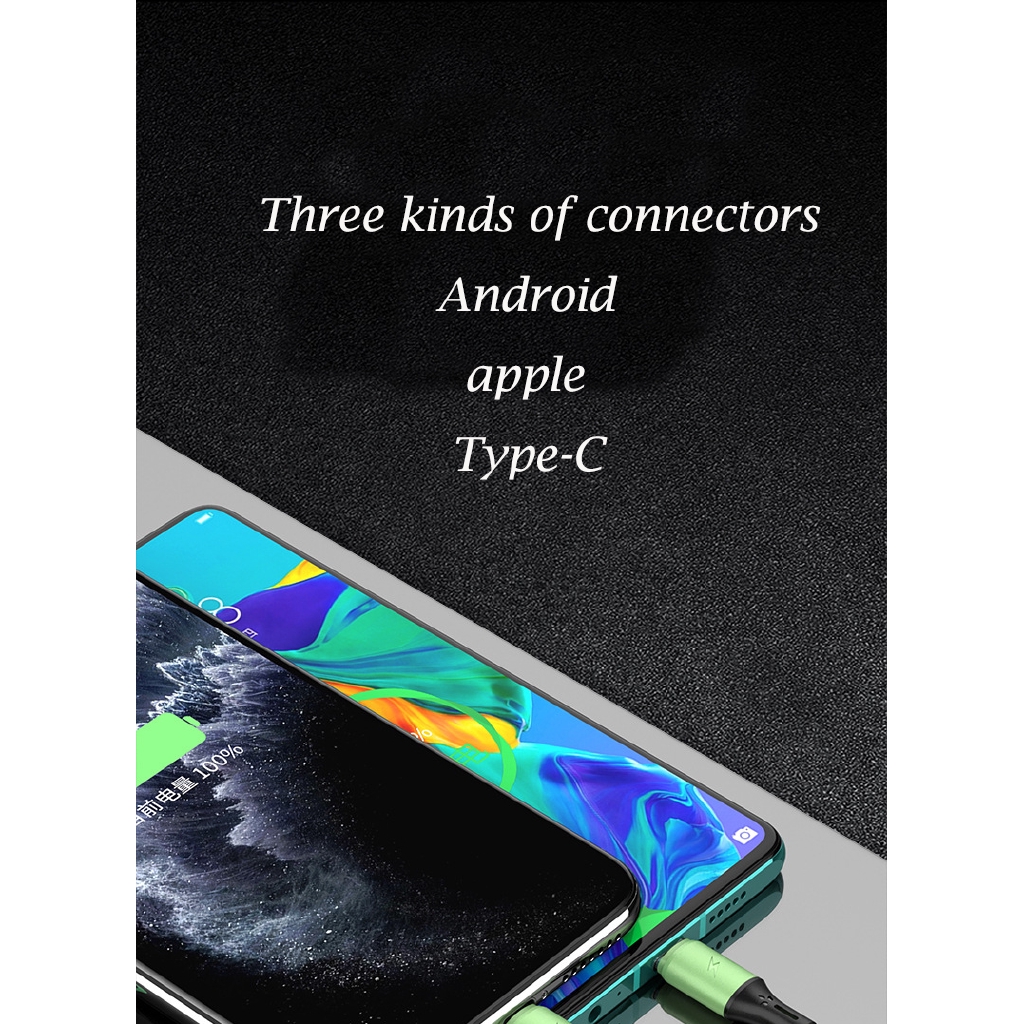 Dây Cáp Sạc Dạng Lỏng 3 Trong 1 Đa Năng Cho Android Apple Type-C