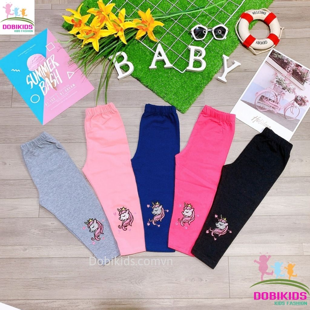 Quần legging dài bé gái vải cotton xuất siêu đẹp cho bé 10-20kg