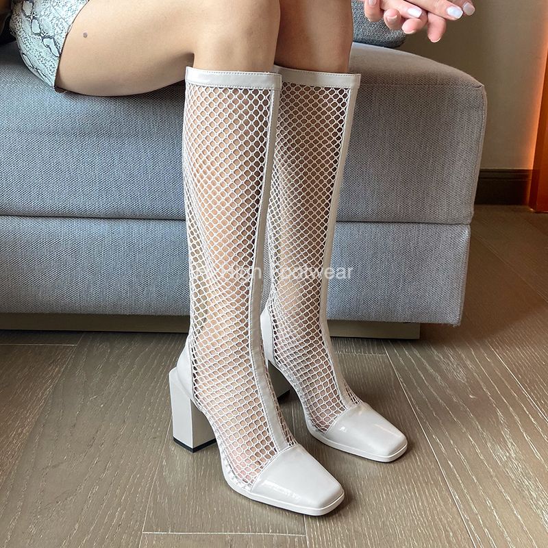 Boots lưới thời trang cổ cao ôm chân đẹp, Bốt lưới đẹp hàn quốc thu đông 2022