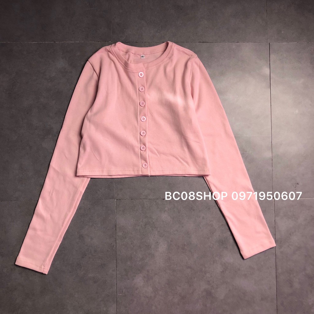 [Mã FAMAYWA giảm 10K đơn 50K] Áo Croptop Tay Dài Phối Nút Ulzzang Chất Vải Thun Gân Ôm Dáng | BigBuy360 - bigbuy360.vn