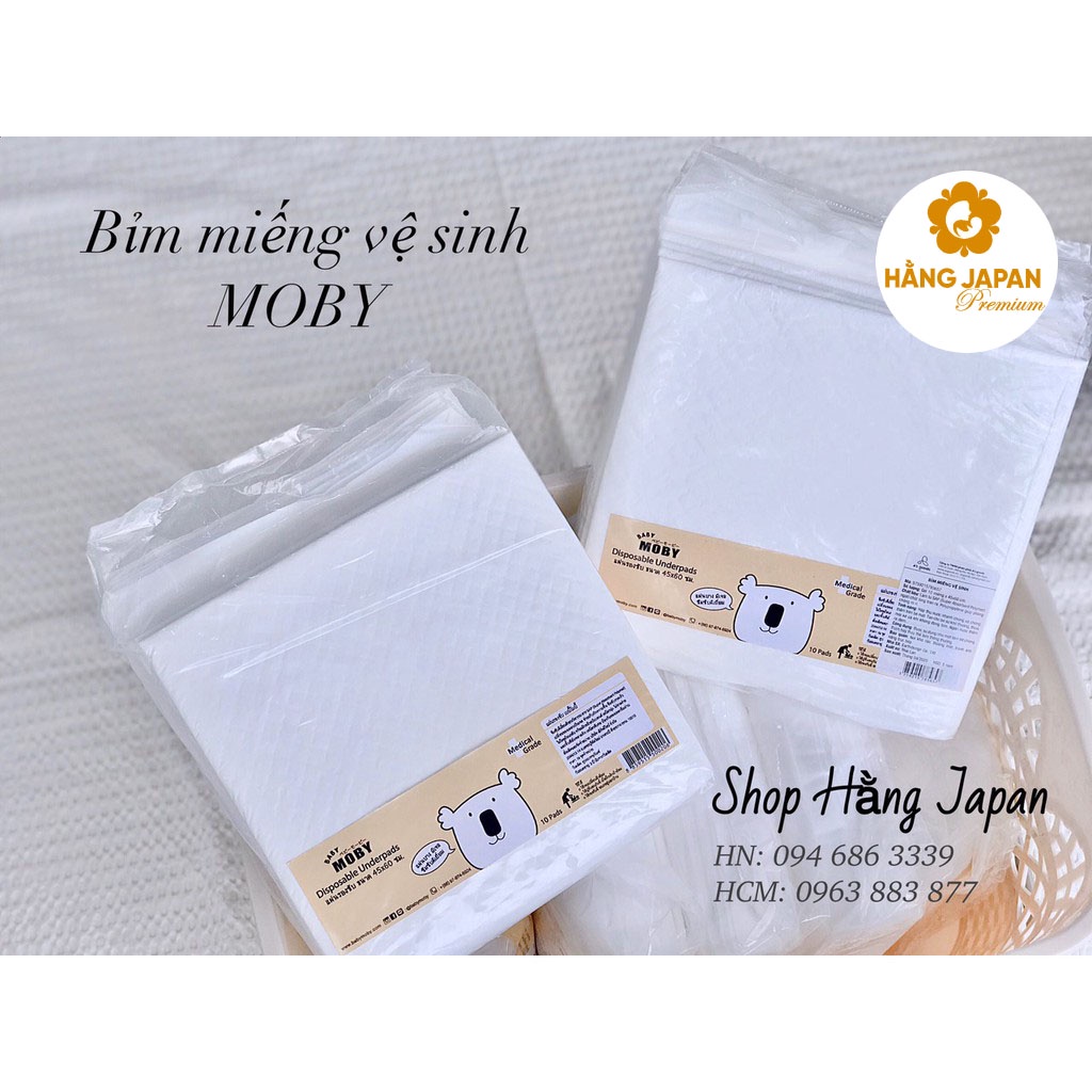 Bỉm miếng lót vệ sinh chống tràn siêu thấm cho bé Moby - 10 Miếng