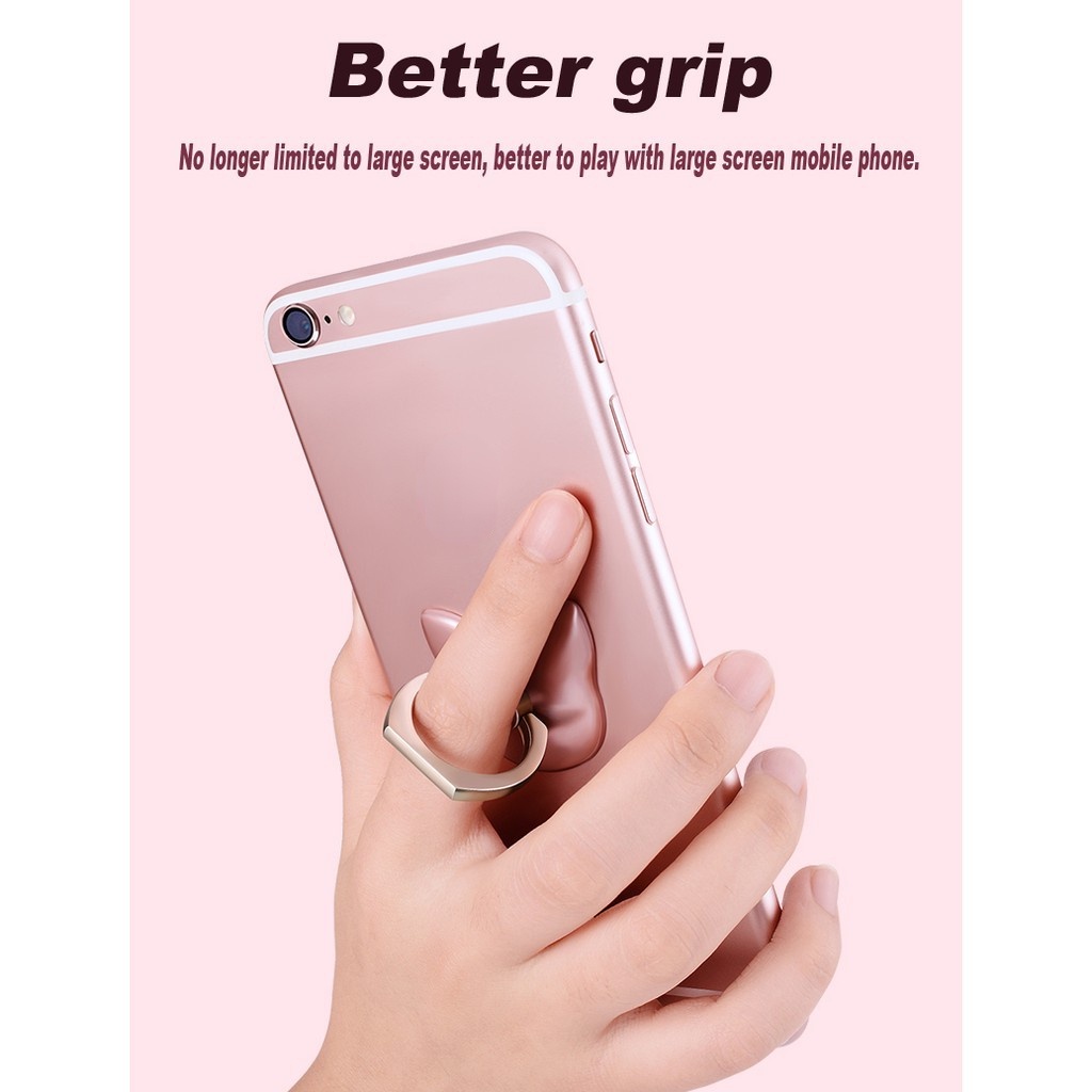 Bộ 2 giá đỡ nhẫn kim loại xoay 360 độ tiện dụng cho điện thoại