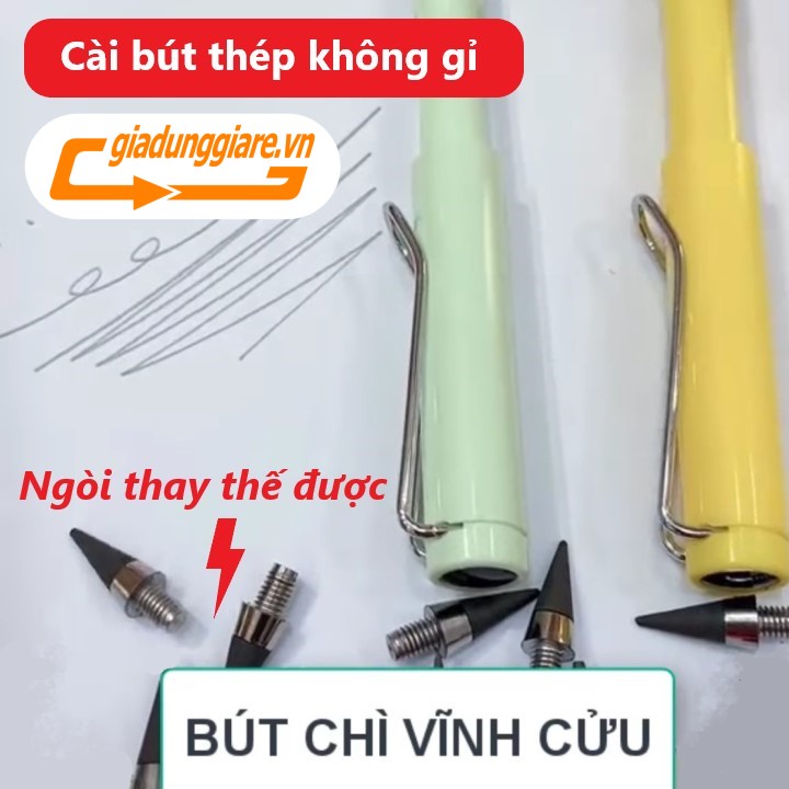 Bút chì VĨNH CỬU (Hàng cao cấp có vỉ kèm tẩy kèm thêm 1 ngòi) Viết chì không lem bẩn không cần chuốt mãi không hết chì