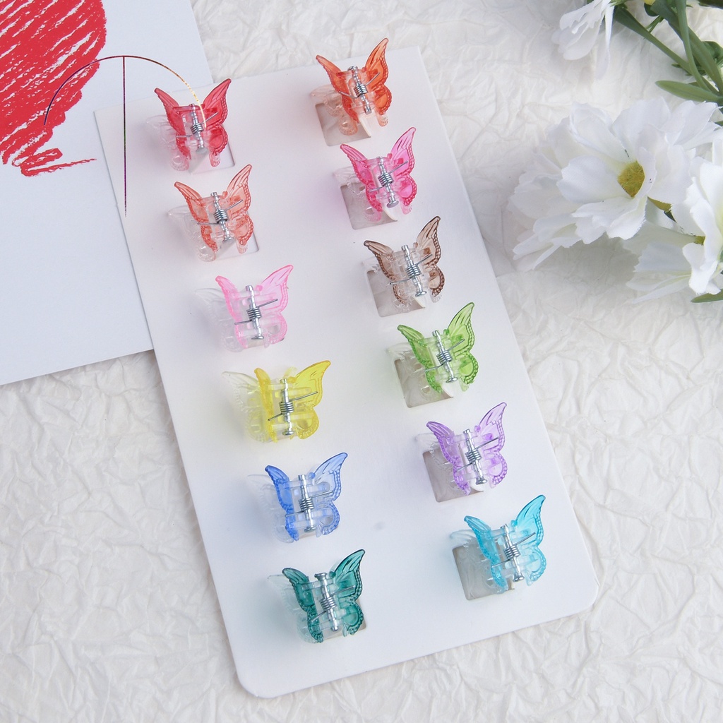 Kẹp Tóc Nhựa Hình Bướm Nhiều Màu
