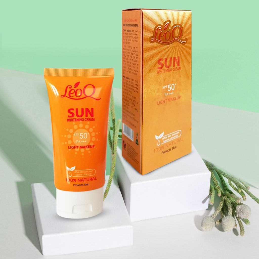 Kem chống nắng nâng tone kiềm dầu LeoQ Sun Whitening Cream 60ml SPF50+ PA+++