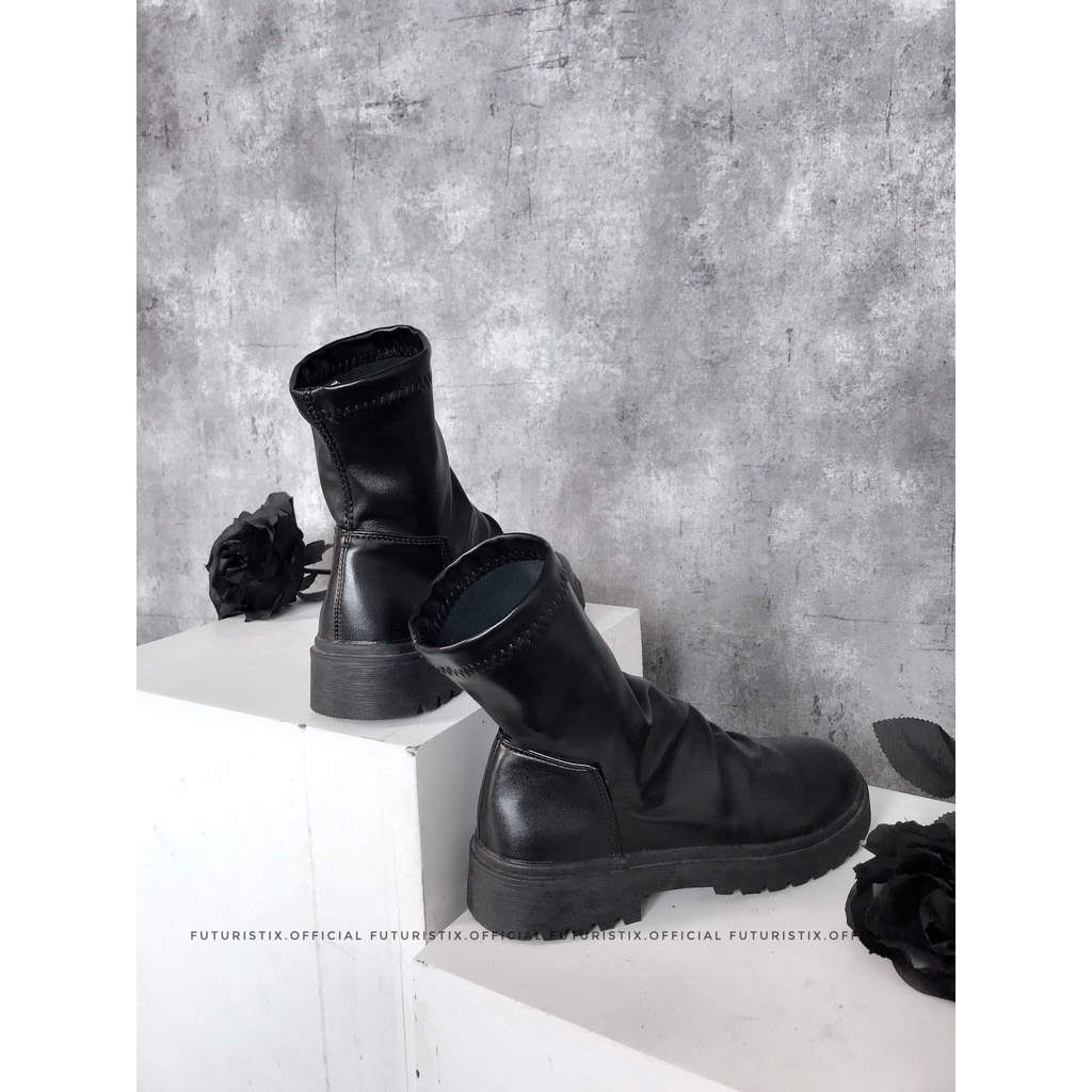 Giày bốt da Cổ Ngắn Nhăn Nhăn, boot nữ da mềm cao cấp Futuristix - G064 | BigBuy360 - bigbuy360.vn