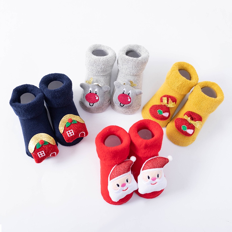 Tất XÙ cao cổ 3D dày dặn, giữ ấm chân cho bé 0-1 tuổi ( 1 đôi)