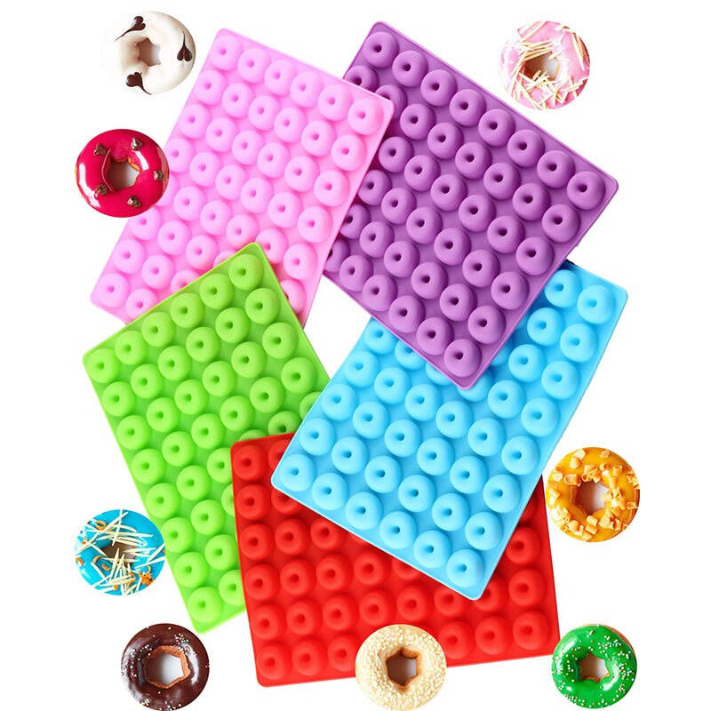 Khuôn Silicone Chocolate Donut Làm Kẹo Dẻo,Khuôn Tròn Nướng Làm Bánh Vòng Tròn