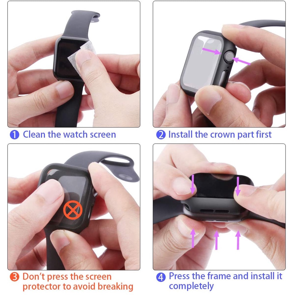 Ốp Kính Cường Lực Apple Watch Series 7/6/5/SE/4/3/2/1 Size 38-40-41-42-44-45mm