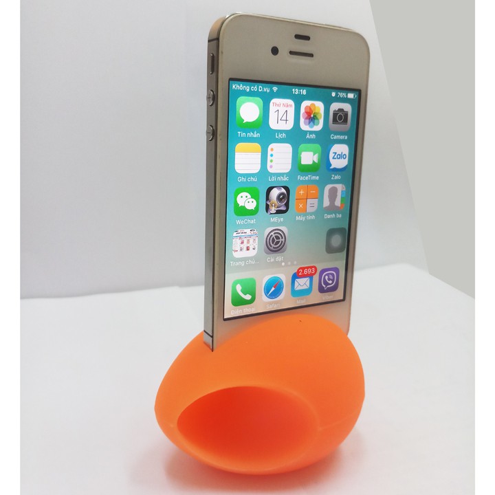 Loa điện thoại IP4 để bàn bằng silicon cấu trúc hình trứng thông minh không dùng pin hay điện GC2B-5