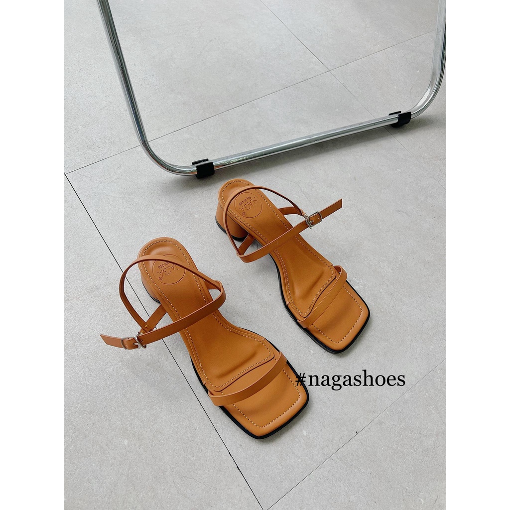 GIÀY CAO GÓT NAGASHOES QUAI NGANG MẢNH VIỀN ĐẾ 4CM NAC217