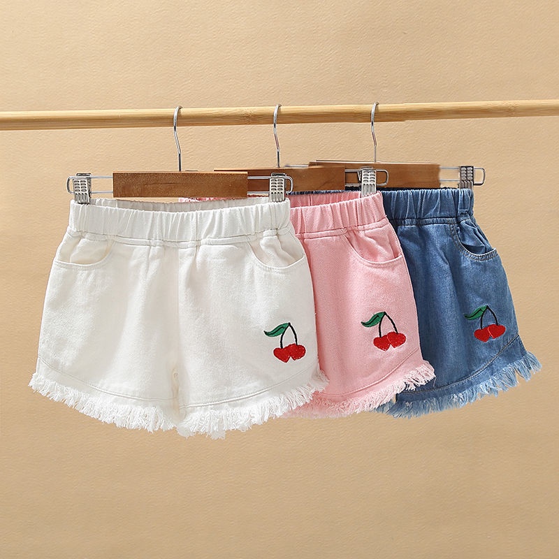 Quần Short Denim Mùa Hè Dáng Rộng Phong Cách Phương Tây Mới Cho Bé Gái