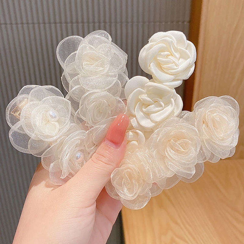 Mibai Mountain Camellia Hair Clip Gentle Small Fragrant Hair Clip Hair Clip Women's Side Bangs Clip Headwear