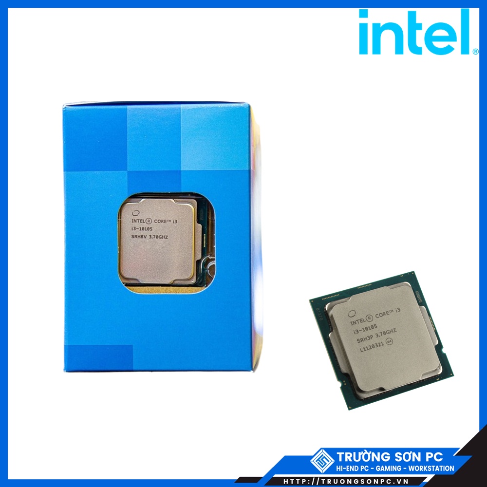 CPU Intel Core i3 10105 (3.7GHz turbo up to 4.4Ghz, 4 Cores 8 Threads, 6MB Cache, 65W) | Full Box Nhập Khẩu