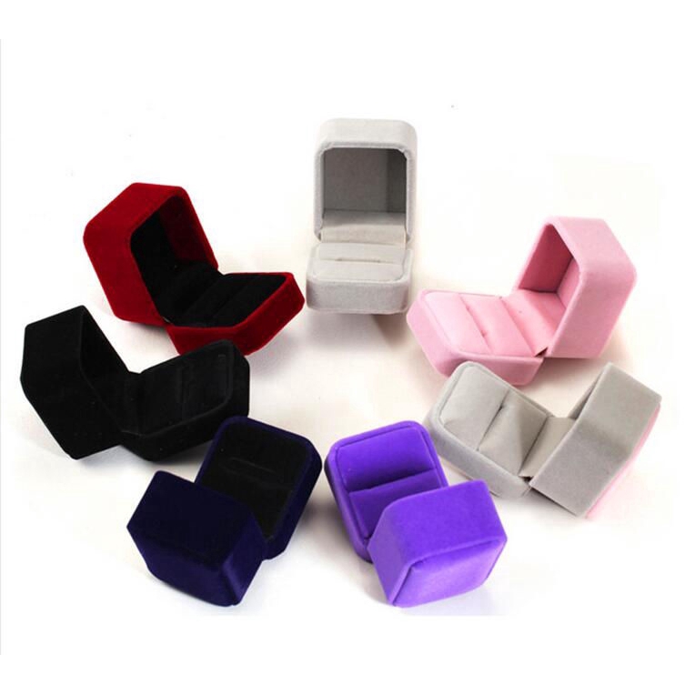 Hộp đựng trang sức cưới/ bông tai vải flannel