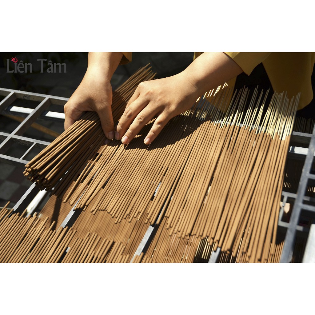 Nhang sen Hương Xưa LIÊN TÂM - 20.5cm - 160 cây - Nhang sạch ít khói từ sen, cho chung cư, phòng máy lạnh