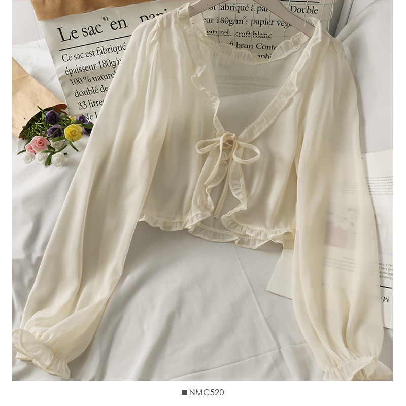 Áo Khoác Voan Mỏng Chống Nắng Dáng Ngắn Thời Trang Cho Nữ