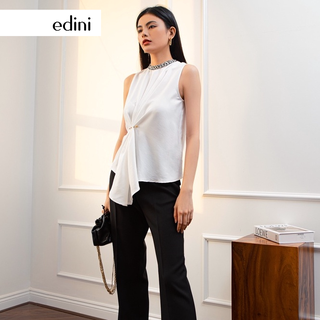 Áo sát nách cổ viền đính khuy edini - a1337