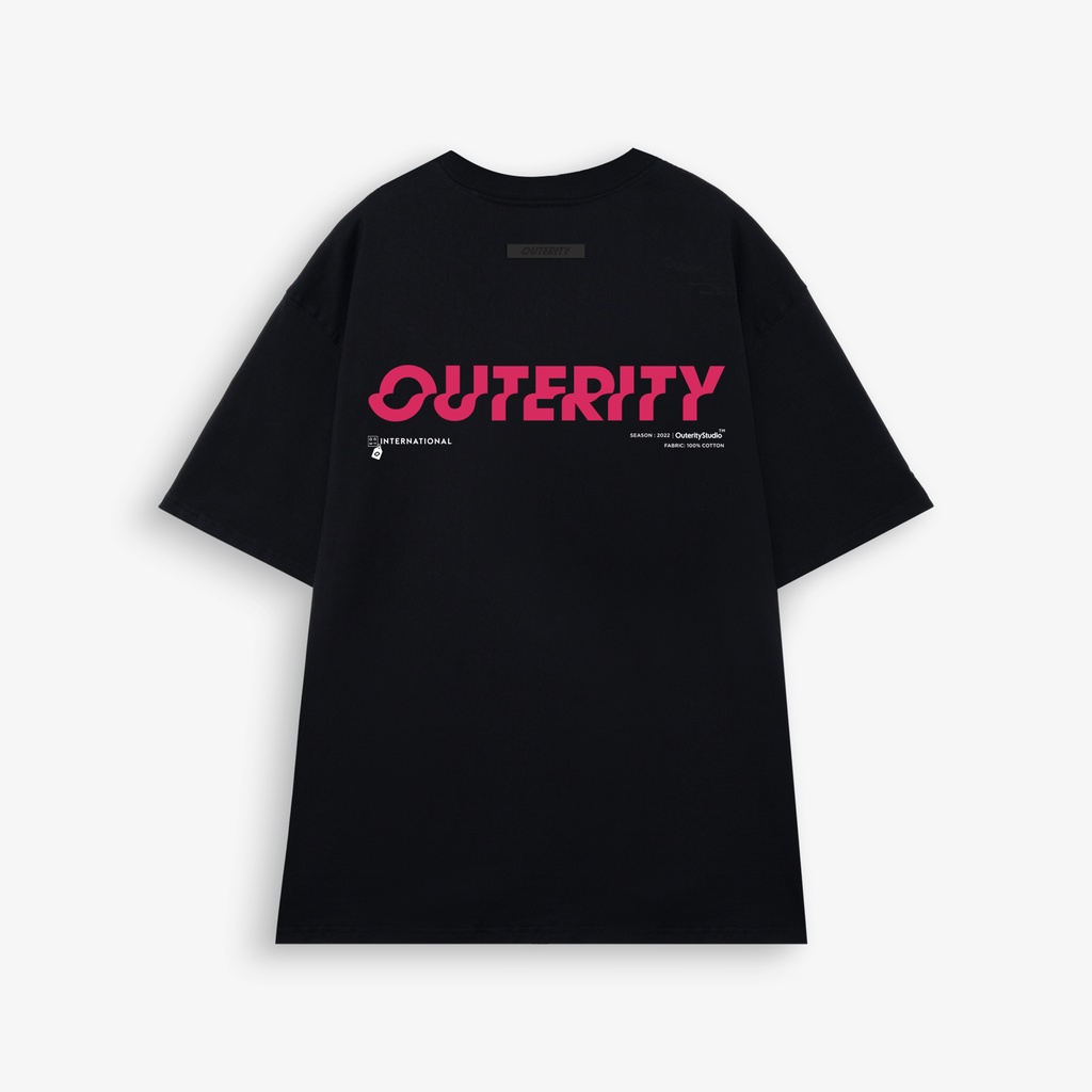 Áo thun nam nữ local brand unisex cotton nam nữ Outerity Signature Red Text ver 3.0